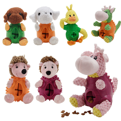 Jouets faits sur commande de peluche d'animal familier de mastication de chien de distributeur mou grinçant écologique de festin