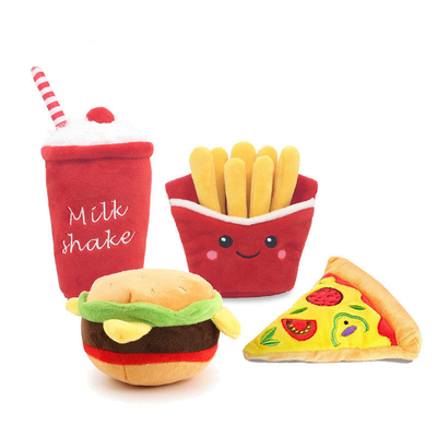 Jouets bourrés d'animal familier de peluche de nourriture de Chips Hot Dog Cola Fast pour des chiens