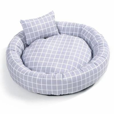 Le lit chaud mou rond en gros d'animal familier avec des chiens de chats de Cuddler de beignet d'oreiller enfoncent le luxe de lit d'animal familier avec non le fond de glissement