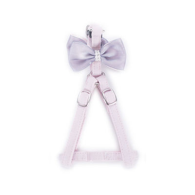 Ensembles réglable du collier 100% et de la laisse de chien de fille de noeud papillon de coton avec le Bowknot