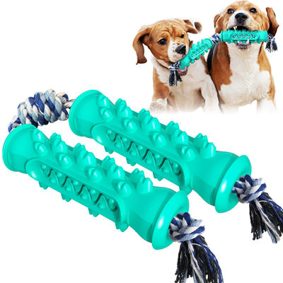 Jouets sûrs dentelés de mastication de double de SEDEX pour le bâton de brosse à dents de chien de chiots avec la corde