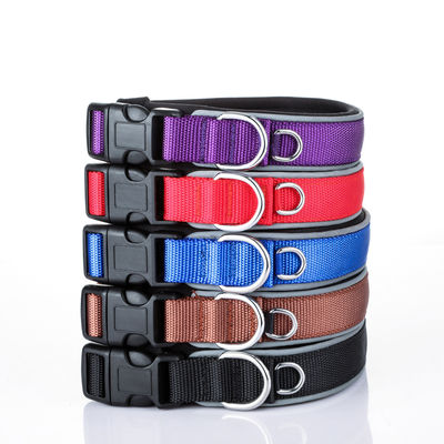 Perro confortable de Para de collier de chien de laisse de collier de chaîne de laser de chien d'avance de rayure réfléchissante en nylon réglable d'animal familier