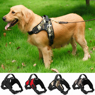 Courroie de coffre de selle de chien de gilet de harnais d'Oxford Mesh Canvas Adjustable Padded Dog respirable aucun collier d'animal familier de traction