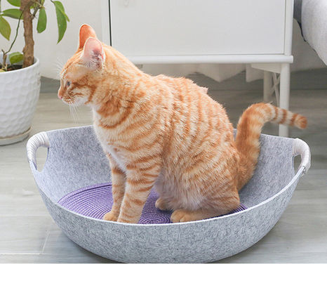 nid de chat de feutre avec pour le nid 100% rond de lit de chat de lit de chien de chat de nid d'animal familier de sécurité