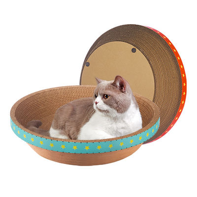 Carton rond durable Cat Bed Bowl Shape Corrugated Cat Scratching Pad 700g
