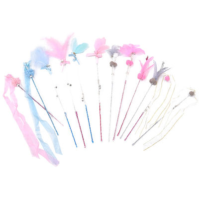 Fée interactive Cat Teaser Stick de Cat Pet Toys Wand Plastic de plume