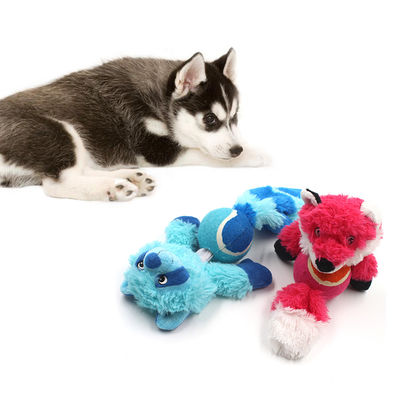 Jouets molaires interactifs de peluche de chien de chien durable résistant grinçant de Toy Fox Raccoon Bite