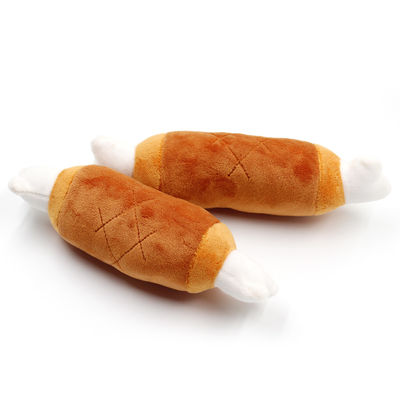 La mastication grinçante de chien d'os de peluche à deux têtes de forme joue le chiot faisant ses dents les jouets 27g