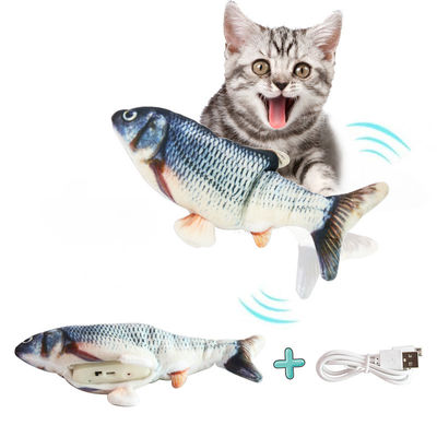 Le poisson souple électrique Cat Toy Simulation Wiggle Fish Catnip joue la peluche le poisson mobile qu'interactif de danse joue pour des chats