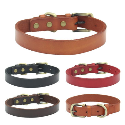 Animal familier en cuir en cuir véritable personnalisé Cat Collar de mode réglable de collier de chien de colliers d'animal familier
