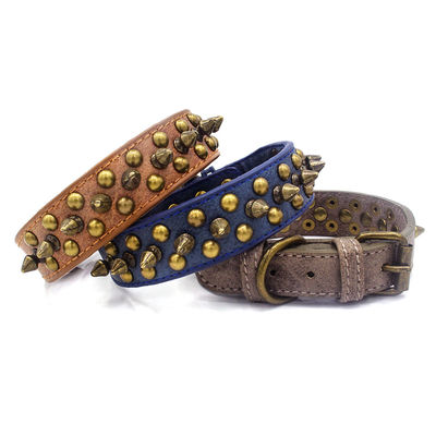 Collier de chien masculin personnalisé professionnel de rétro de Sofa Leather d'unité centrale distinction durable solide de rivet