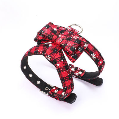 Ensemble populaire de collier de laisse de chien de corde de harnais de noeud papillon de Noël de vente chaude