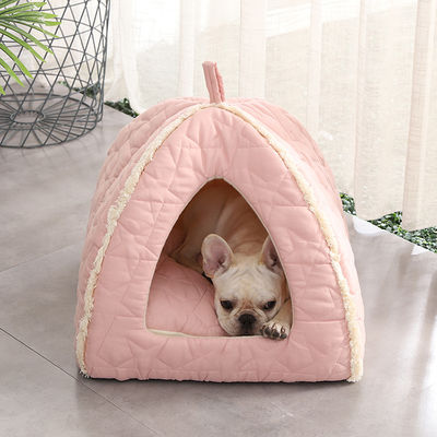Tente d'animal familier de peluche avec l'igloo inférieur Cat House Kennel de glissement détachable de Mat Dog Bed With Non de tirette