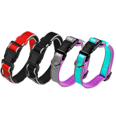 Ensemble fort de collier et de laisse de chien de chien de mousse intérieure en nylon respirable réfléchie de collier