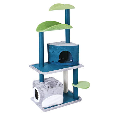 Niveau de luxe de Cat Climbing Frame Tree Multi de sécurité avec la caverne rayant la taille 61*41*132cm des courriers M