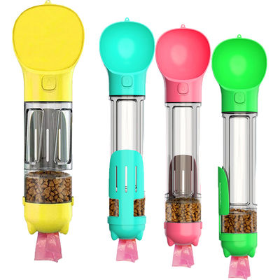 cuvette portative 2 de bouteille d'eau de l'animal familier 500ml dans 1 avec le sac et le Scooper de dunette de boîte à nourriture