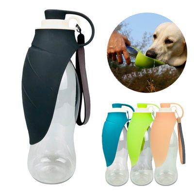 bouteilles potables de silicone de la feuille 580ml de chien de chien pliable de bouteille d'eau pour la hausse de déplacement