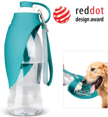 Forme de feuille écologique de silicone de bouteille d'eau pliante de chien