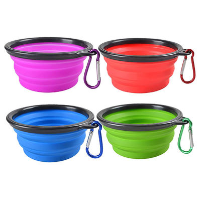 Plat pliant de l'eau de cuvette de voyage de chien de bande de 4 paquets