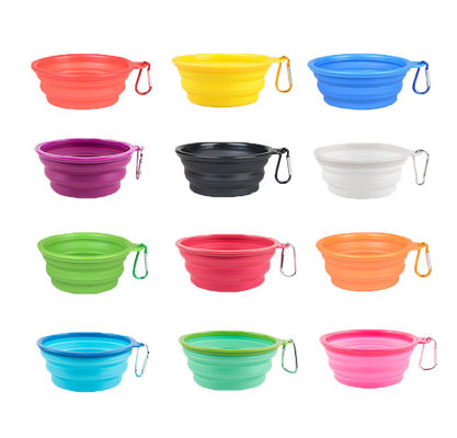 Cuvette pliante légère colorée de chien de silicone pour la cuvette de alimentation s'exerçante extérieure de chiot