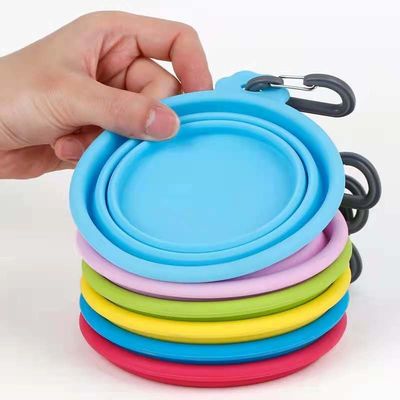 Cuvette pliante de Cat Food Water Custom Dog de cuvette de l'eau de chien de silicone de Hallupets