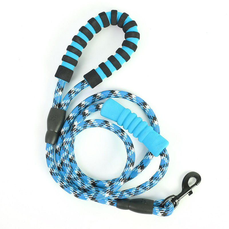 Corde ronde de chien de laisse d'EVA Reflective Double Handle Dog avec l'agrafe et la poignée capitonnée 180cm