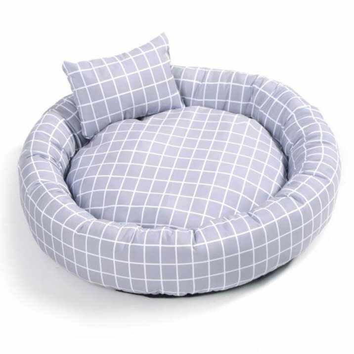 Le lit chaud mou rond en gros d'animal familier avec des chiens de chats de Cuddler de beignet d'oreiller enfoncent le luxe de lit d'animal familier avec non le fond de glissement