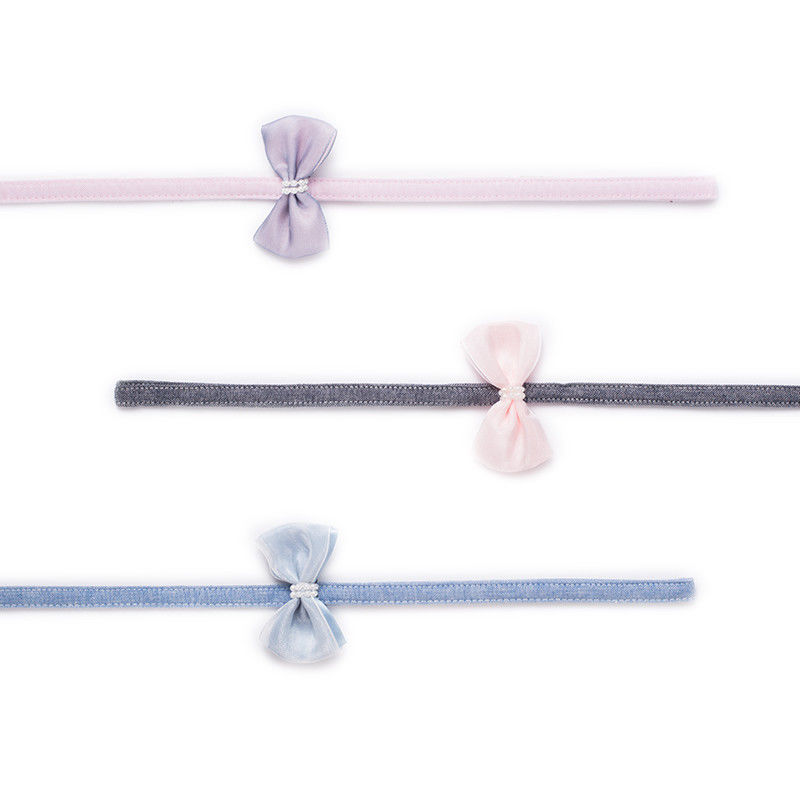 Ensembles réglable du collier 100% et de la laisse de chien de fille de noeud papillon de coton avec le Bowknot