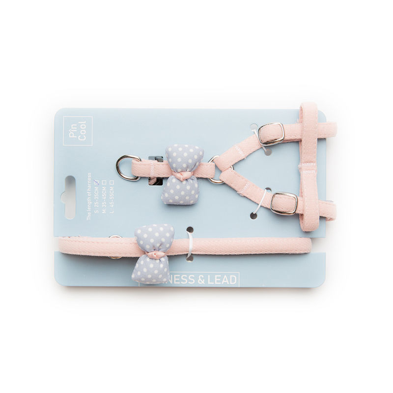 L'animal familier fournit le coton mignon Cat Dog Harness Leash Set de traction de courroie de coffre d'animal familier de Dots Cat Harness Bow Tie Adjustable de retour