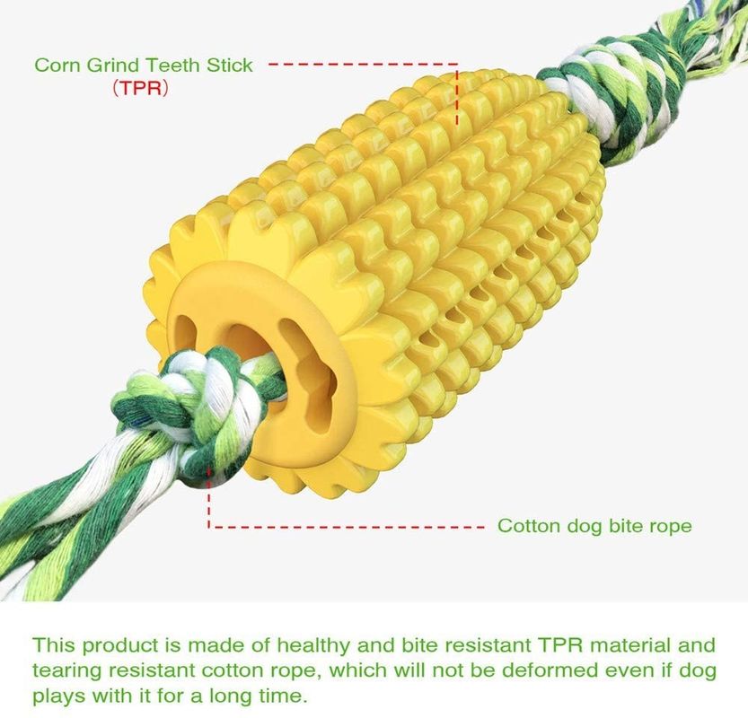 Molaire résistante de forme de maïs de bâton de mastication de chien du caoutchouc naturel d'outils de toilettage d'animal familier de morsure