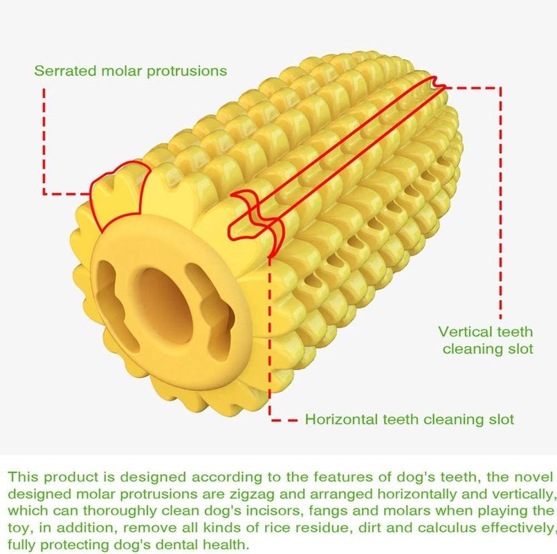 Molaire résistante de forme de maïs de bâton de mastication de chien du caoutchouc naturel d'outils de toilettage d'animal familier de morsure