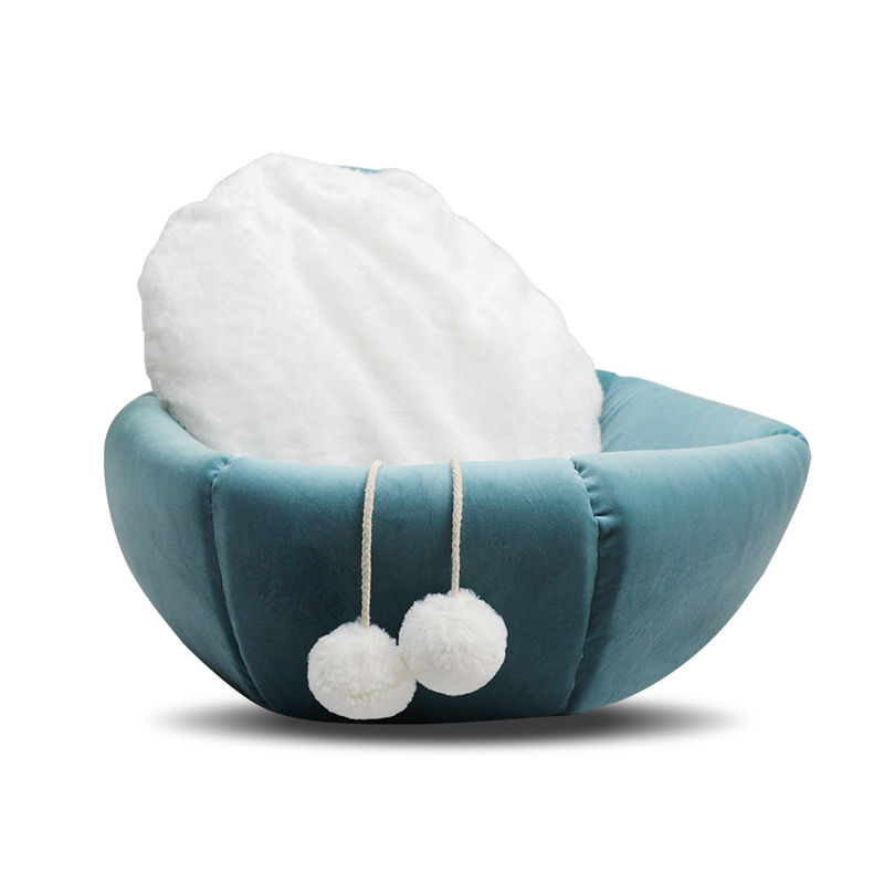 caverne respirable de lit de chien de la forme 2-in-1 ronde de sommeil profond de chat de maison de chat de lit durable pliable d'animal familier