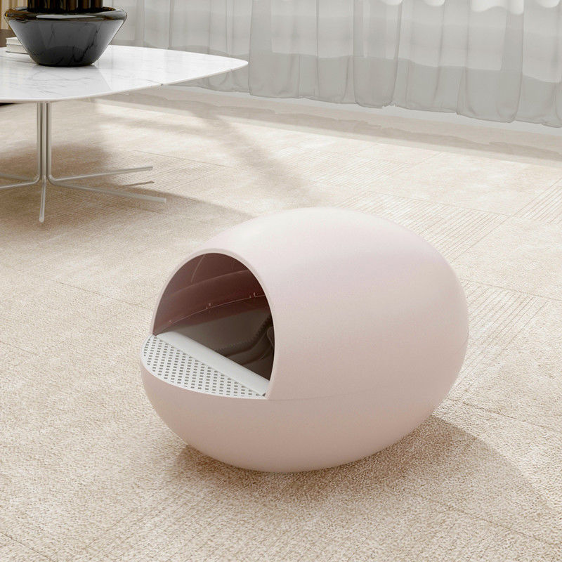 Le type à faible bruit nettoyage d'individu Cat Litter Box Toilet Semi d'oeufs a enfermé le désodorisant d'éclaboussure