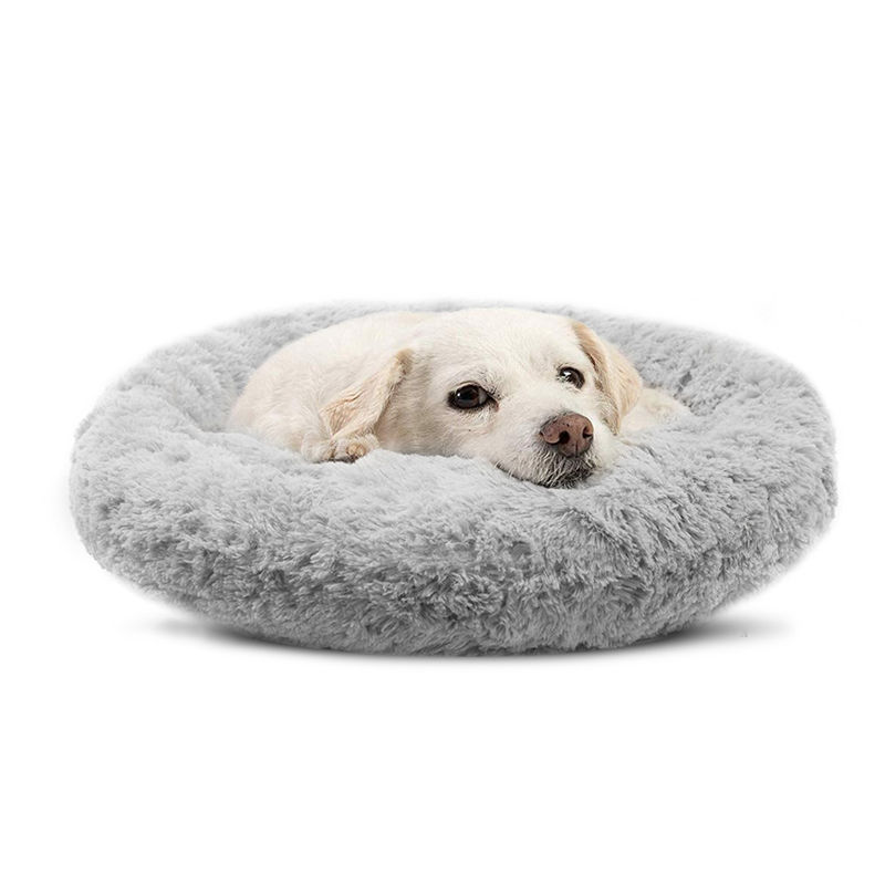 Lit de Cat Bed Faux Fur Dog de beignet pour le tapis de luxe de chauffage de lit d'animal familier de caresse de petit individu moyen de chiens