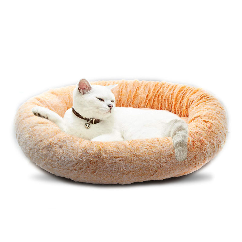 Lit de Cat Bed Faux Fur Dog de beignet pour le tapis de luxe de chauffage de lit d'animal familier de caresse de petit individu moyen de chiens