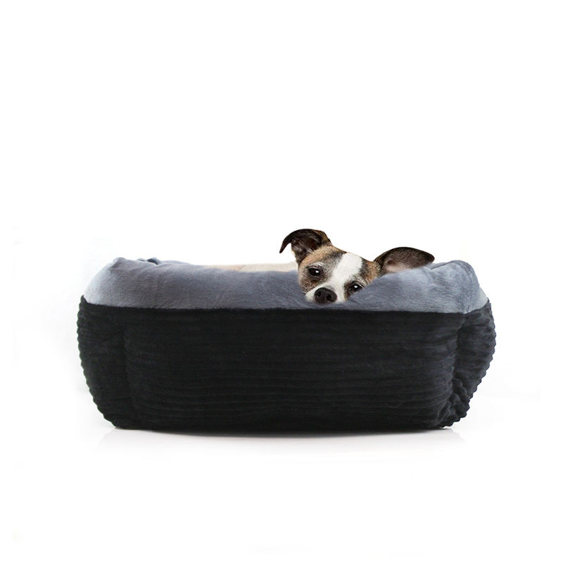 L'animal familier de Cat Bed Self-Warming Deep Sleep de chien de peluche de rectangle enfoncent des animaux familiers de velours côtelé enfoncent le sofa confortable lavable de chien