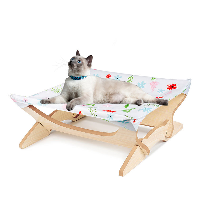 Place détachable en bois élevée de cadre de lits de Cat Beds Cat Hammock Blanket pendant Cat Sofa lavable