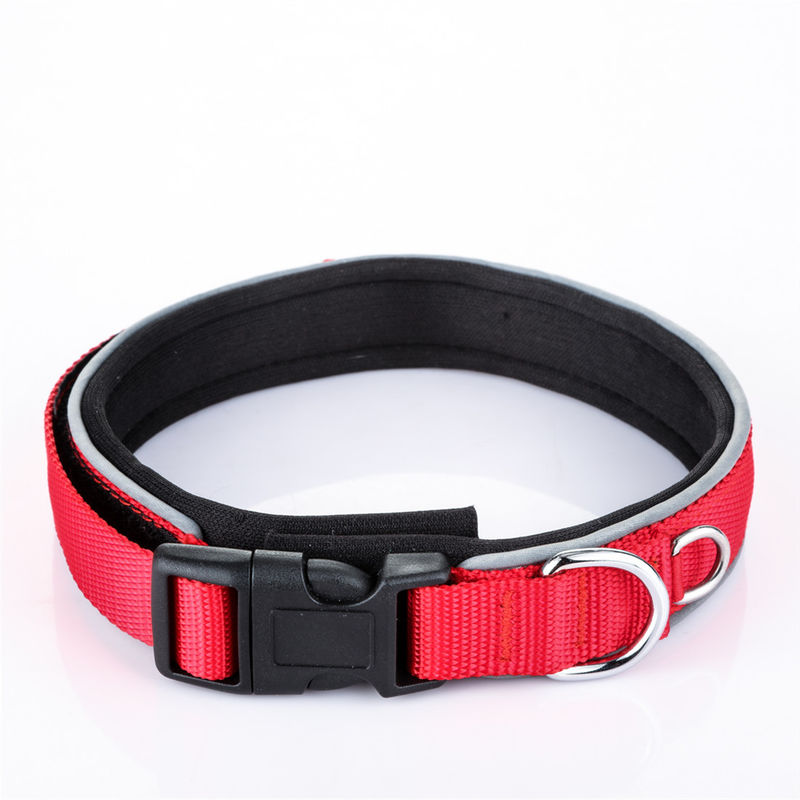Perro confortable de Para de collier de chien de laisse de collier de chaîne de laser de chien d'avance de rayure réfléchissante en nylon réglable d'animal familier