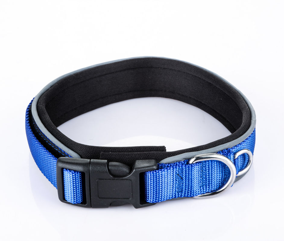 Perro confortable de Para de collier de chien de laisse de collier de chaîne de laser de chien d'avance de rayure réfléchissante en nylon réglable d'animal familier