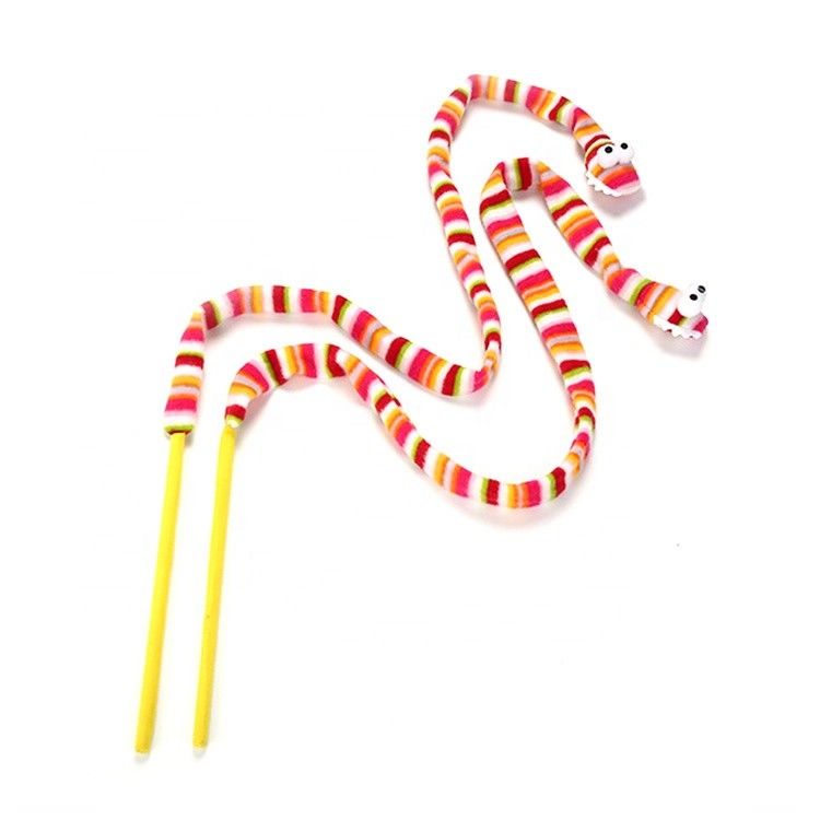 Baguette magique rose vocale 113cm d'énigme de Cat Pet Toys Cat Feather de serpent