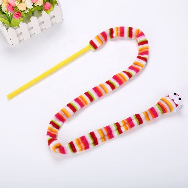 Baguette magique rose vocale 113cm d'énigme de Cat Pet Toys Cat Feather de serpent