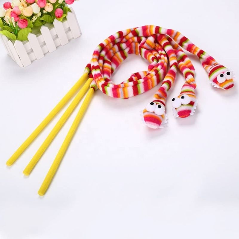 Baguette magique rose vocale 113cm d'énigme de Cat Pet Toys Cat Feather de serpent