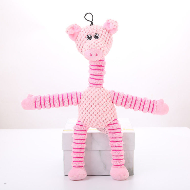 Le chien grinçant de peluche de coton joue les jouets interactifs de mastication de chien, jouets bourrés de mastication de chiot pour le nettoyage de dents, petit, moyen, grand