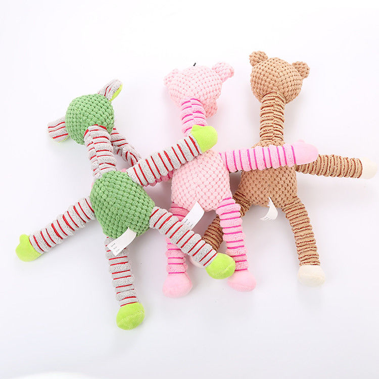 Le chien grinçant de peluche de coton joue les jouets interactifs de mastication de chien, jouets bourrés de mastication de chiot pour le nettoyage de dents, petit, moyen, grand