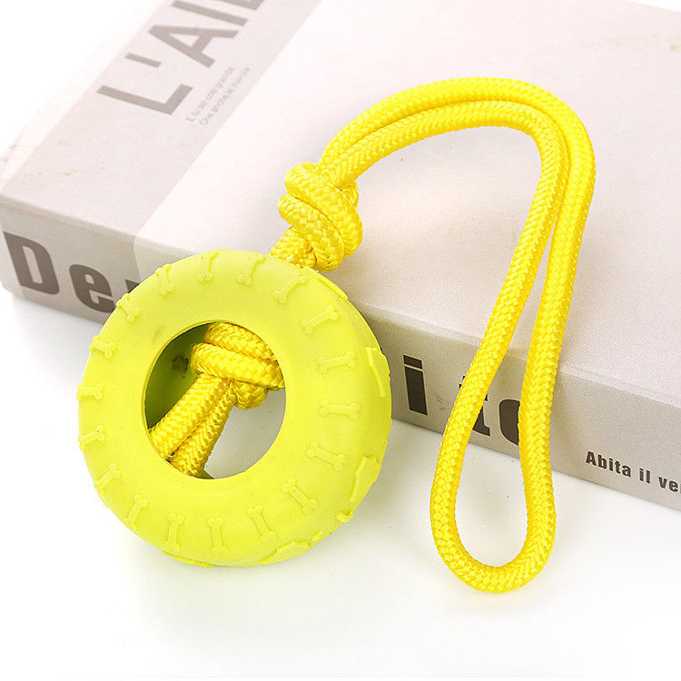 L'animal familier durable de chien de mastication joue les dents dentaires de brosse à dents d'OEM/ODM TPR nettoyant des jouets