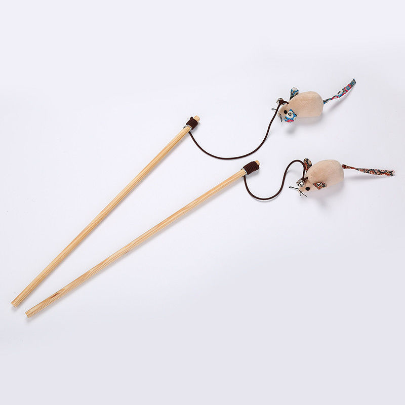 Cat Pet Toys Teaser Stick formée par poulet avec les jouets en bois de plume pour des chats