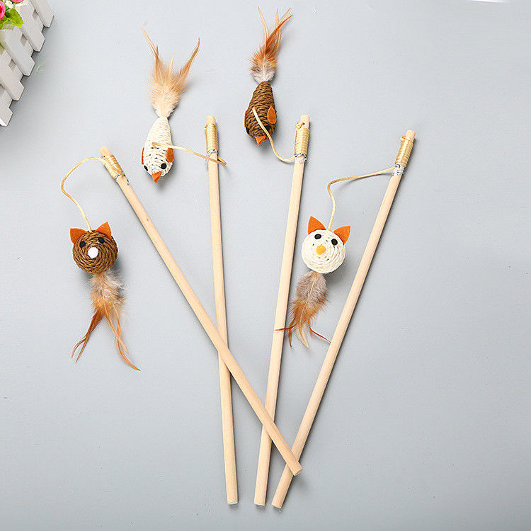 Le multiple dénomme la plume Cat Fishing Pole Toy de Cat Pet Toys Interactive Funny