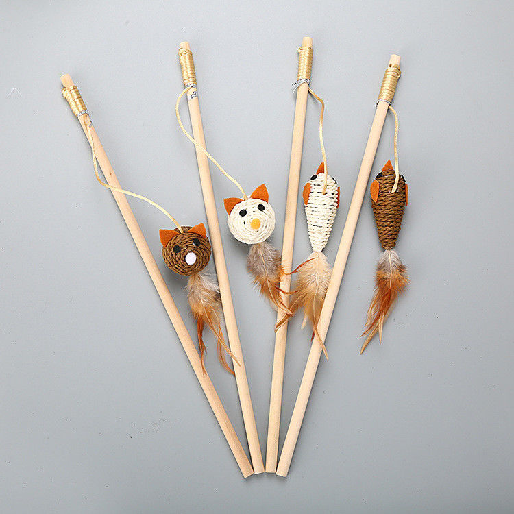 Le multiple dénomme la plume Cat Fishing Pole Toy de Cat Pet Toys Interactive Funny