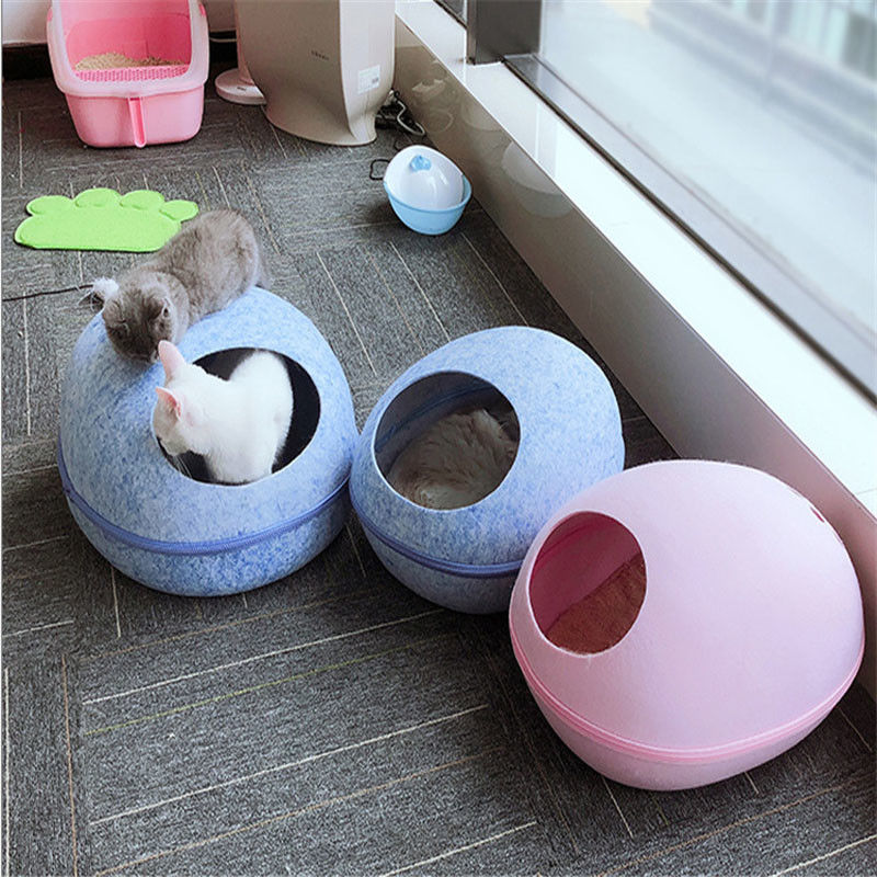 Chien détachable mignon respirable qui respecte l'environnement Cat Cave Bed de forme d'oeufs pour des approvisionnements d'animal familier