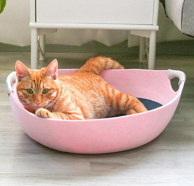 nid de chat de feutre avec pour le nid 100% rond de lit de chat de lit de chien de chat de nid d'animal familier de sécurité